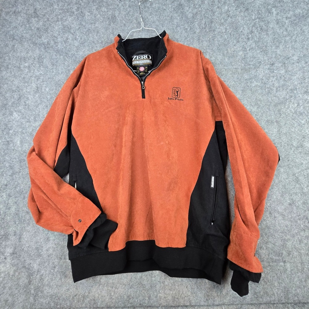 Zero Restriction TPC Jasna Polana Jacket Mens XL Orange Gore Windstopper 1/4 Zip